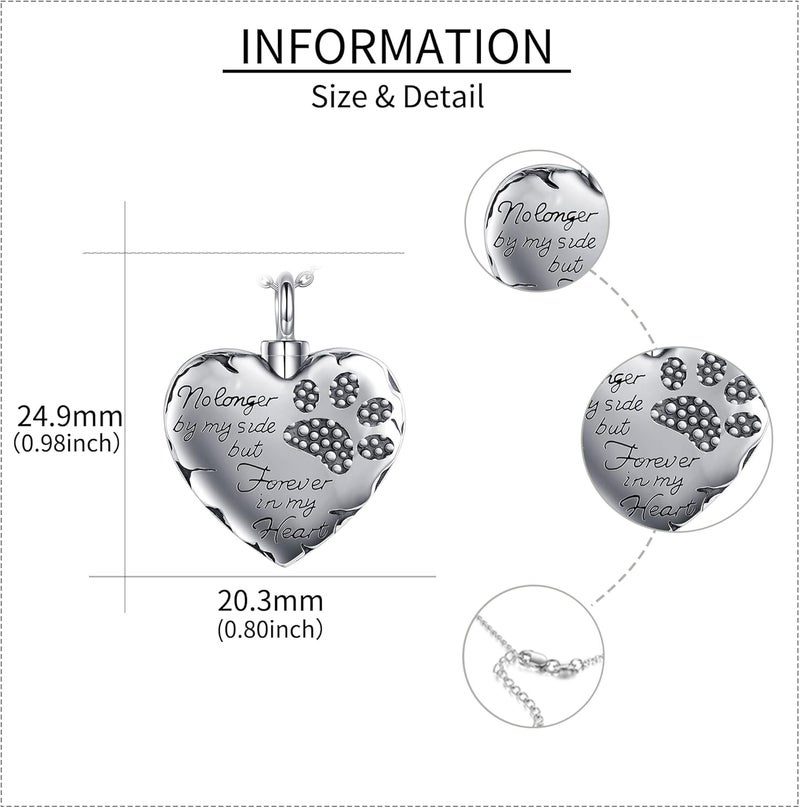 YFN Urn Necklaces for Ashes Sterling Silver Heart Urn Necklaces for Ashes Cremation Memory Jewelry for Women Men - Image 4
